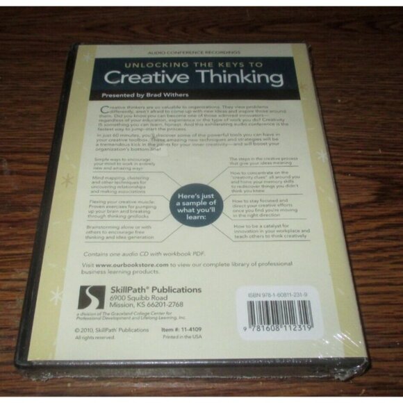 Unlocking The Keys to Creative Thinking Brad Withers Audio CD (unopened) - Picture 2 of 2